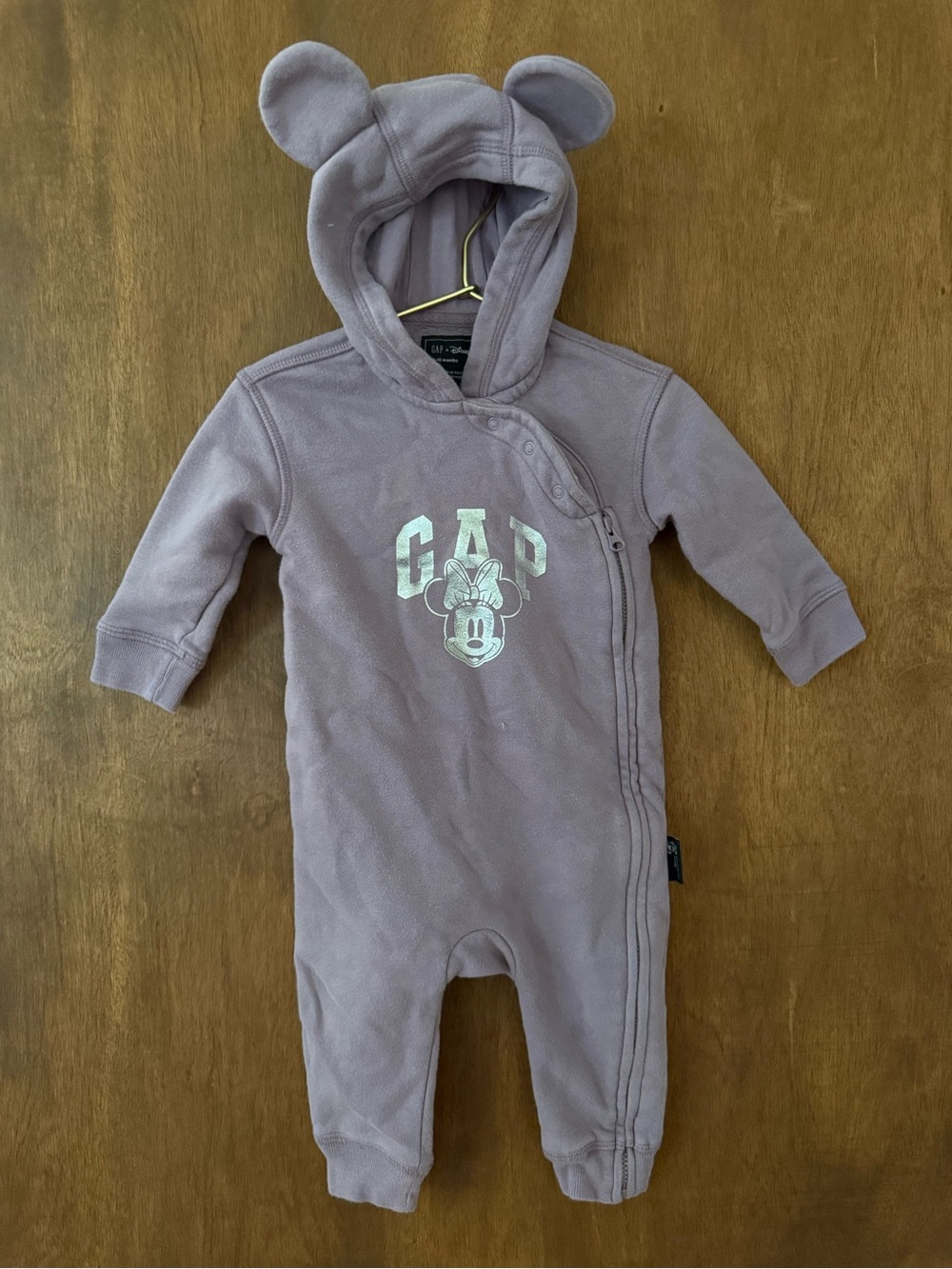 GAP x Disney Lavender Minnie Mouse Hooded One-Piece for Kids